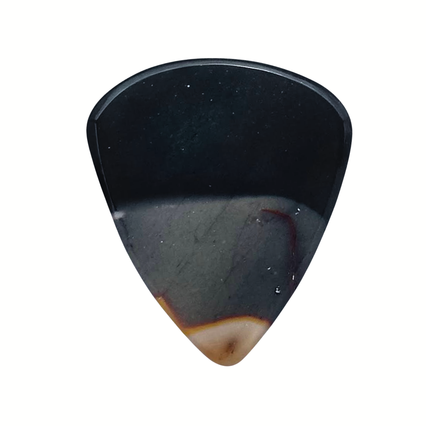 dark green and gray stone guitar pick