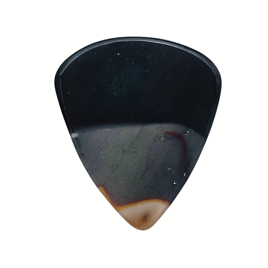 dark green and gray stone guitar pick