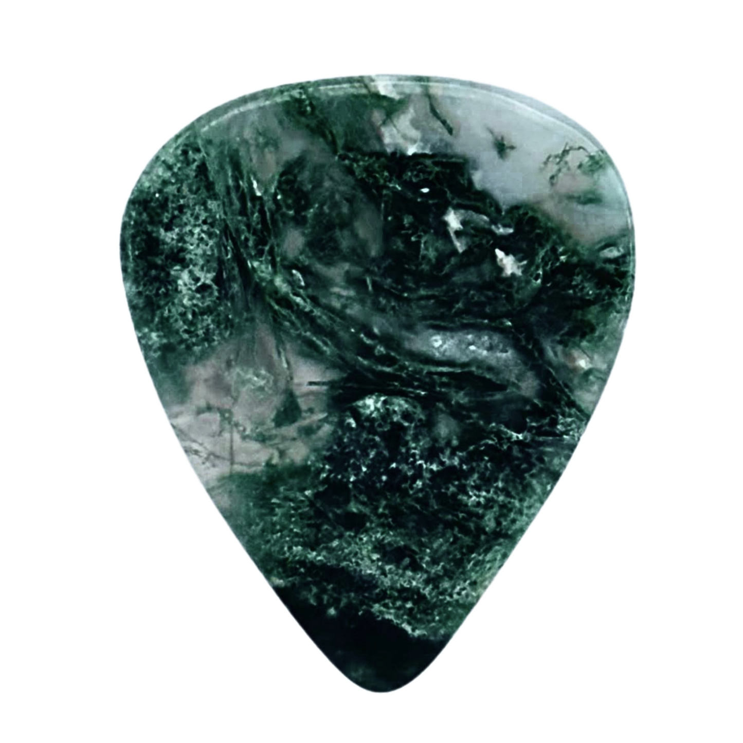 Green Moss Agate / Heavy stone guitar pick
