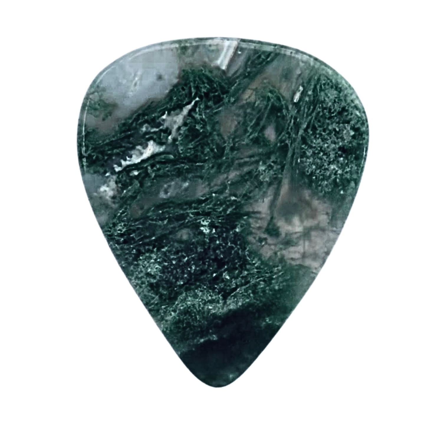 Green Moss Agate / Heavy stone guitar pick