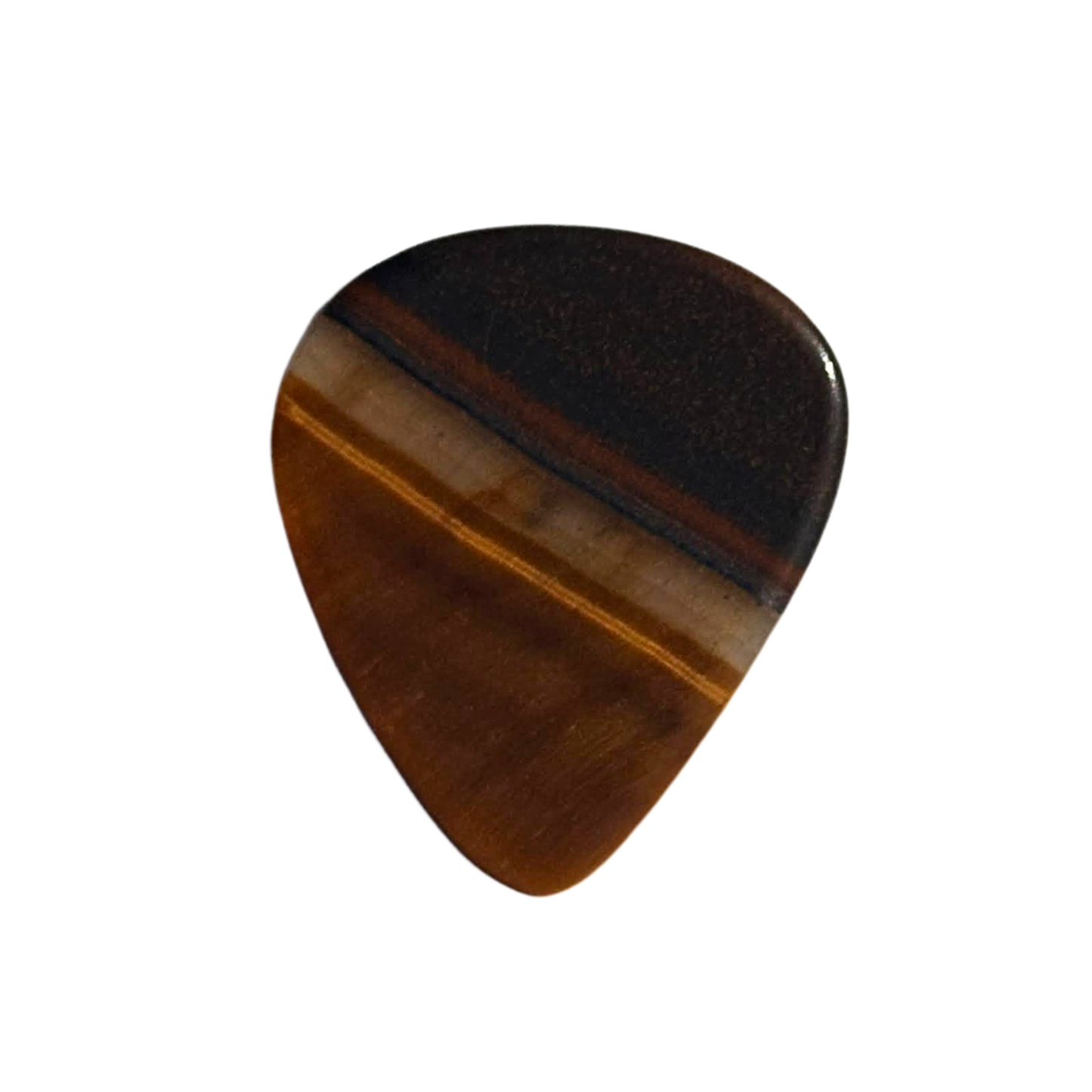 black and gold stone guitar pick
