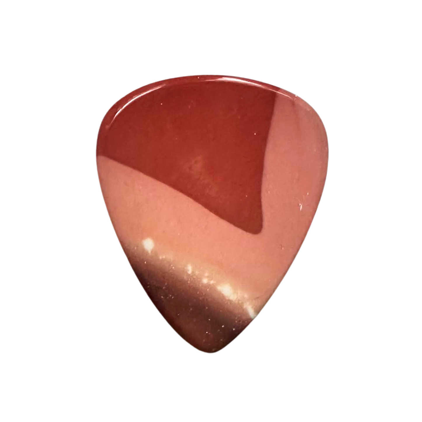 red and pink stone guitar pick