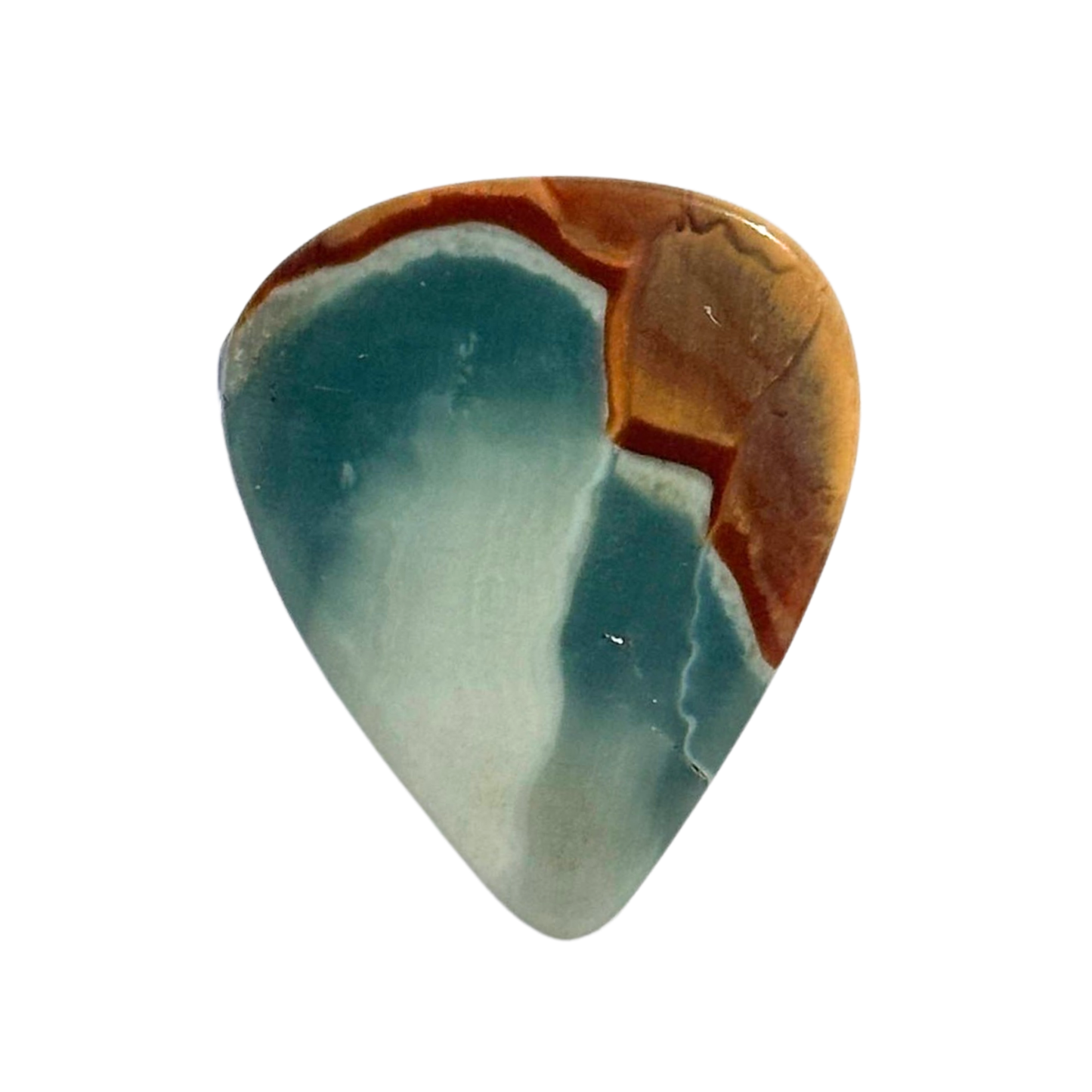 brown and blue gradient stone guitar pick