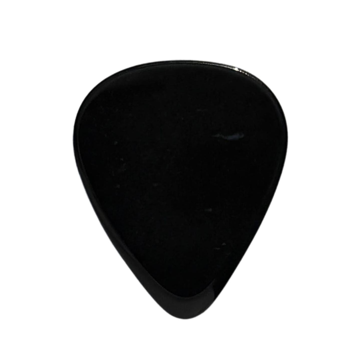 handmade black jade stone guitar pick on white background