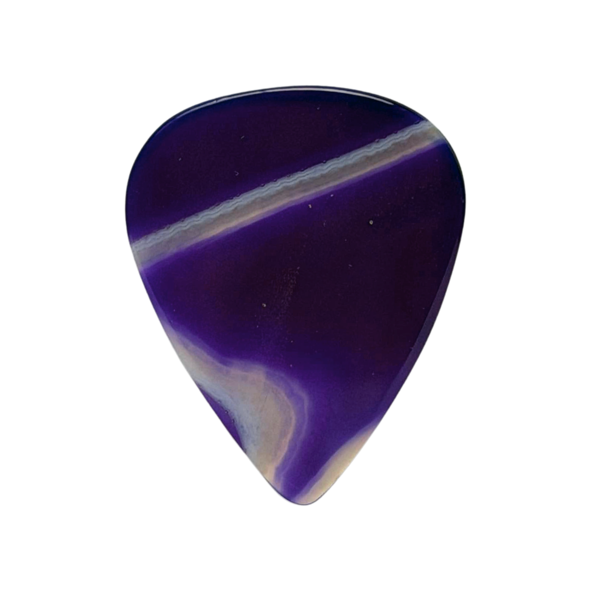 handmade purple and clear stone guitar pick