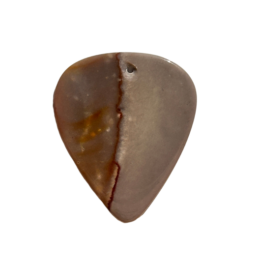 brown and beige stone guitar pick necklace