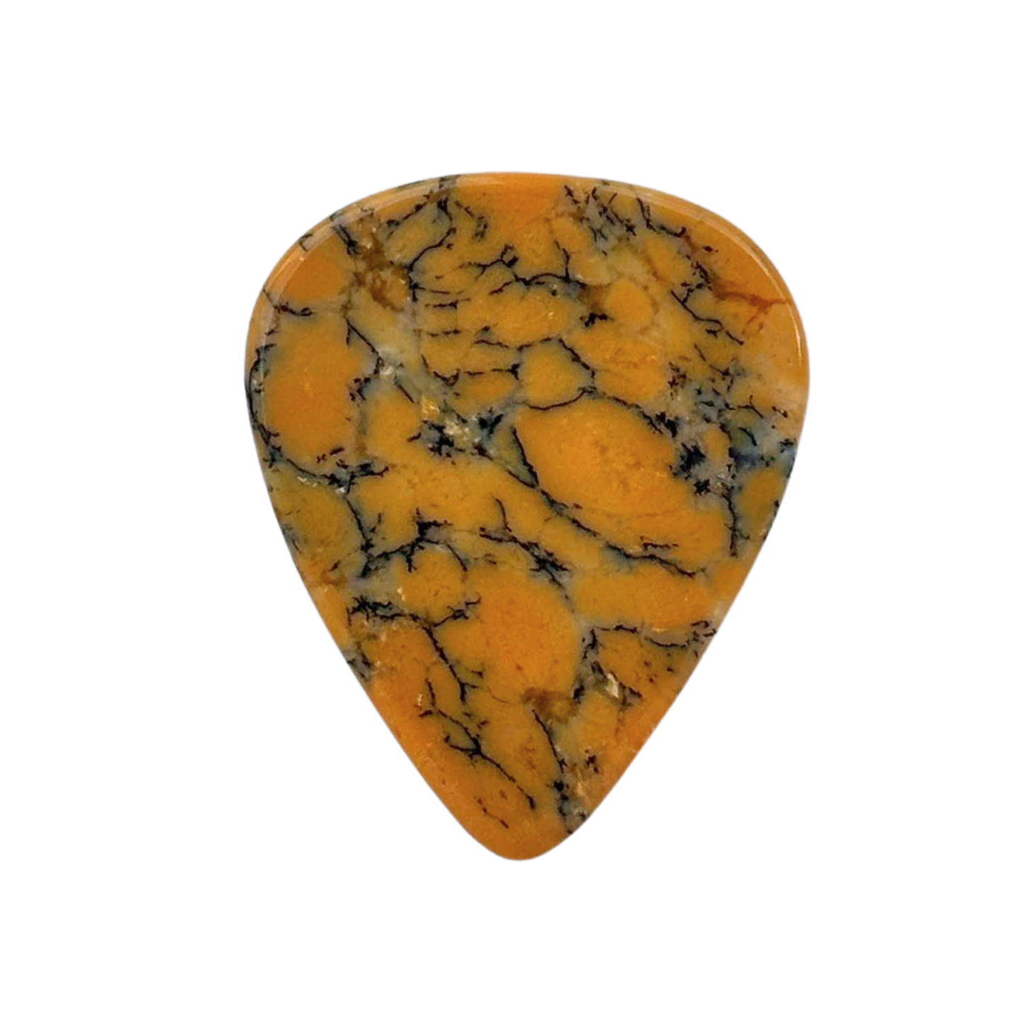 yellow orange black spider lines stone guitar pick