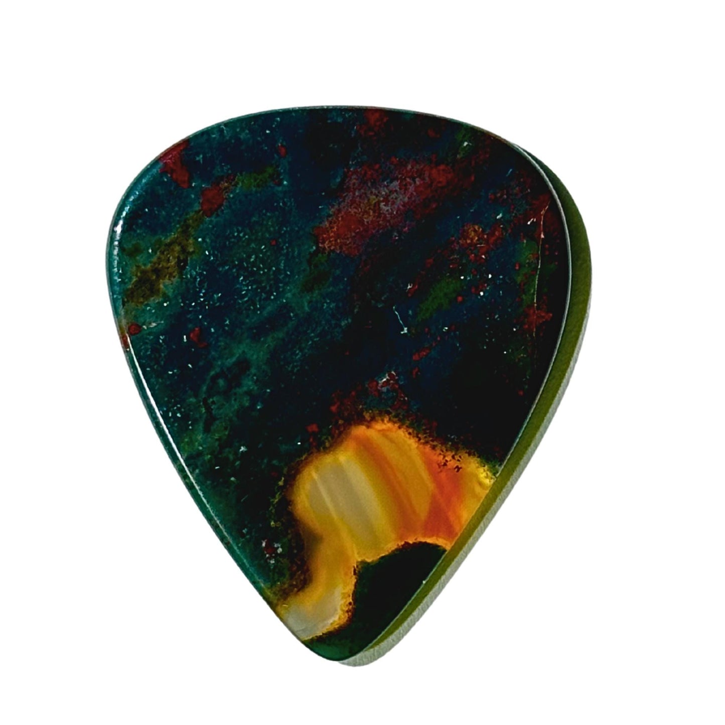 Bloodstone Jasper / Medium stone guitar pick / Acoustic guitar pick / Electric guitar pick