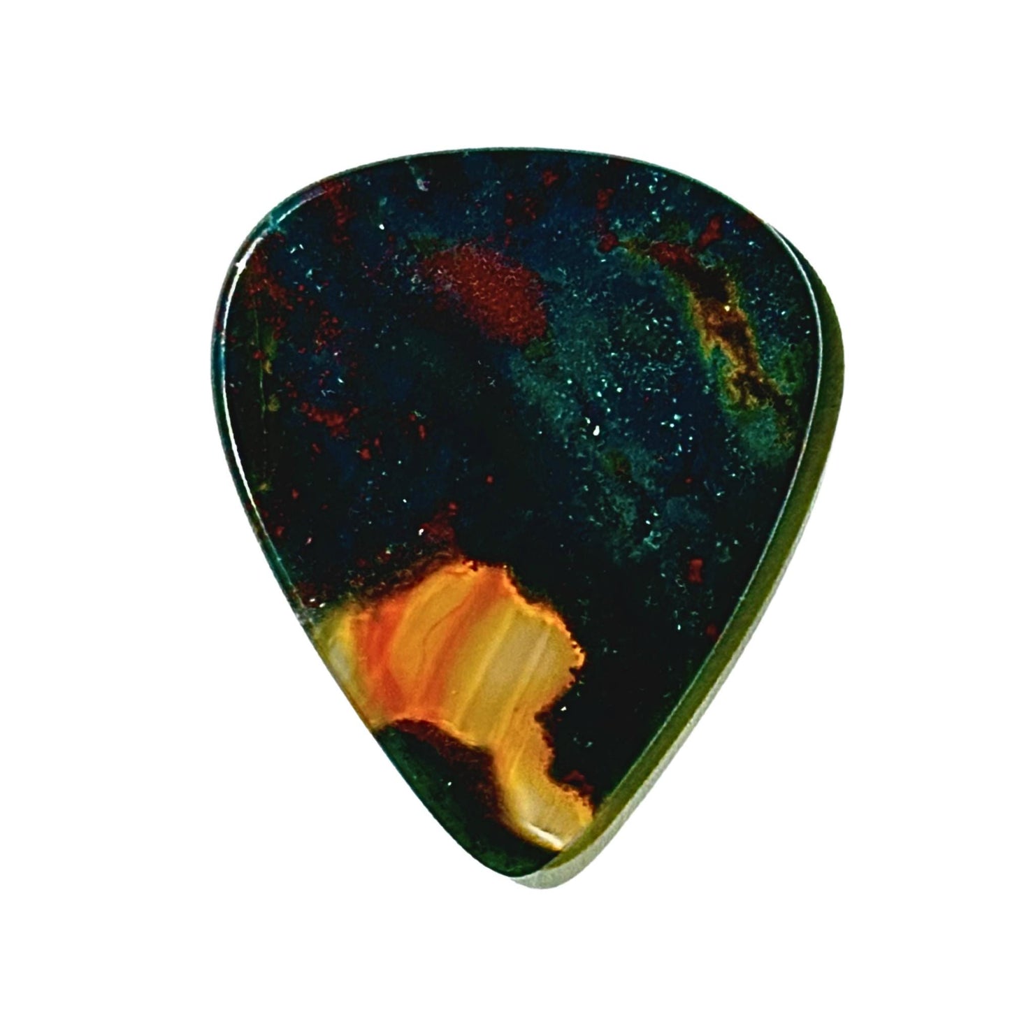 Bloodstone Jasper / Medium stone guitar pick / Acoustic guitar pick / Electric guitar pick