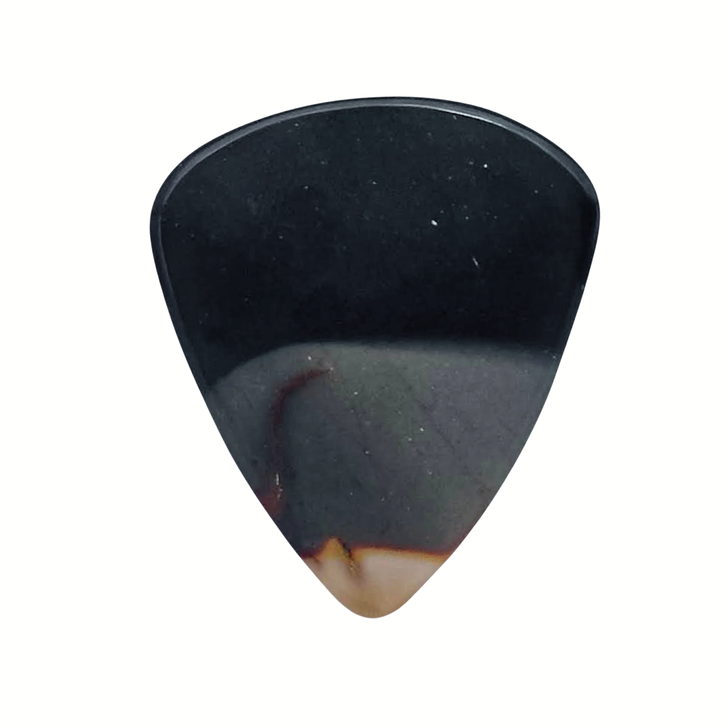 dark green and gray stone guitar pick