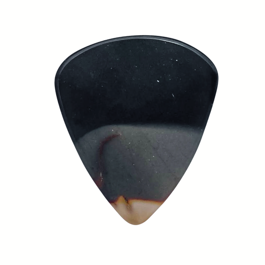 dark green and gray stone guitar pick