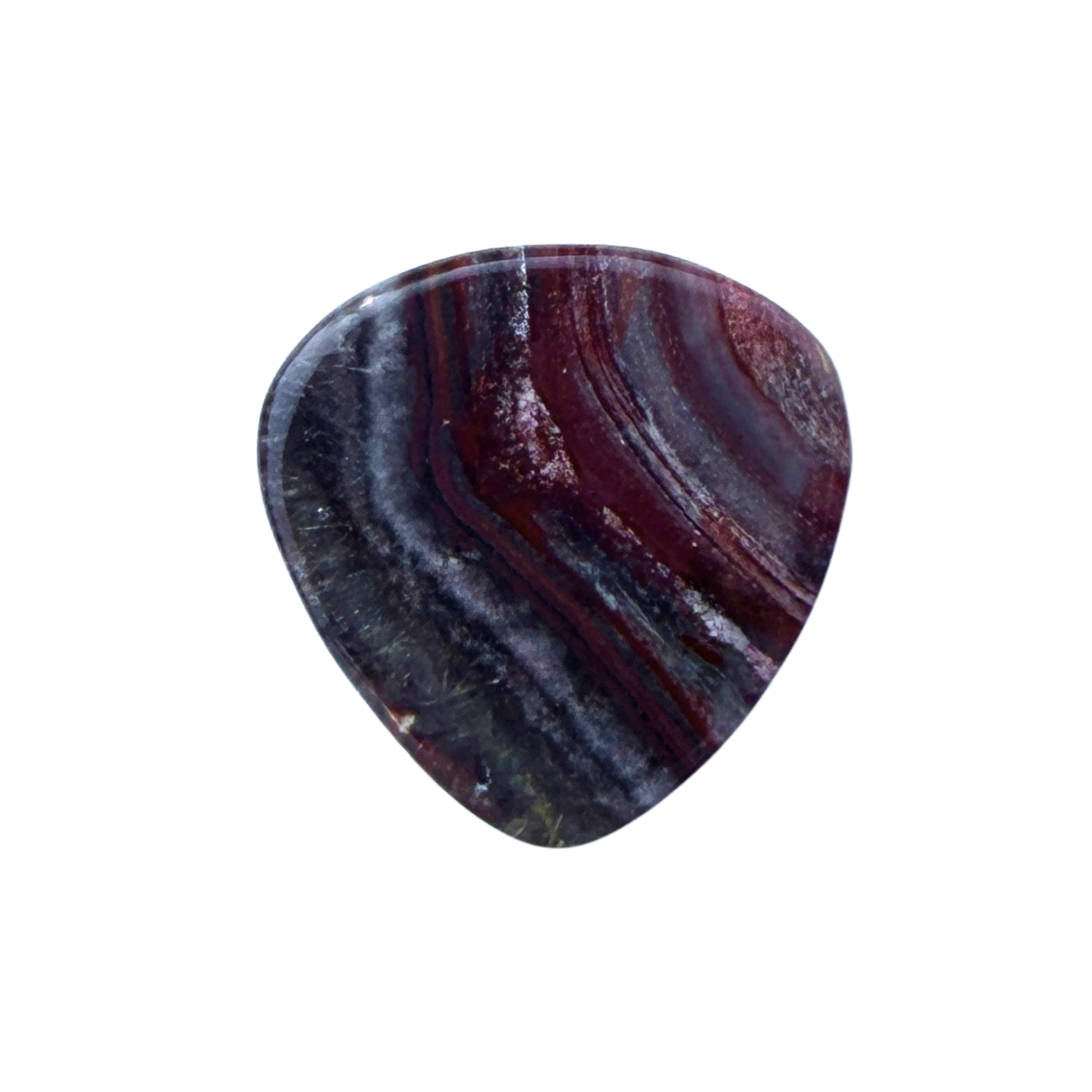 handmade rounded stone mandolin multicolor red striped