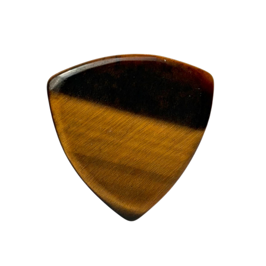 Tiger's Eye gold colored with black bass stone guitar pick