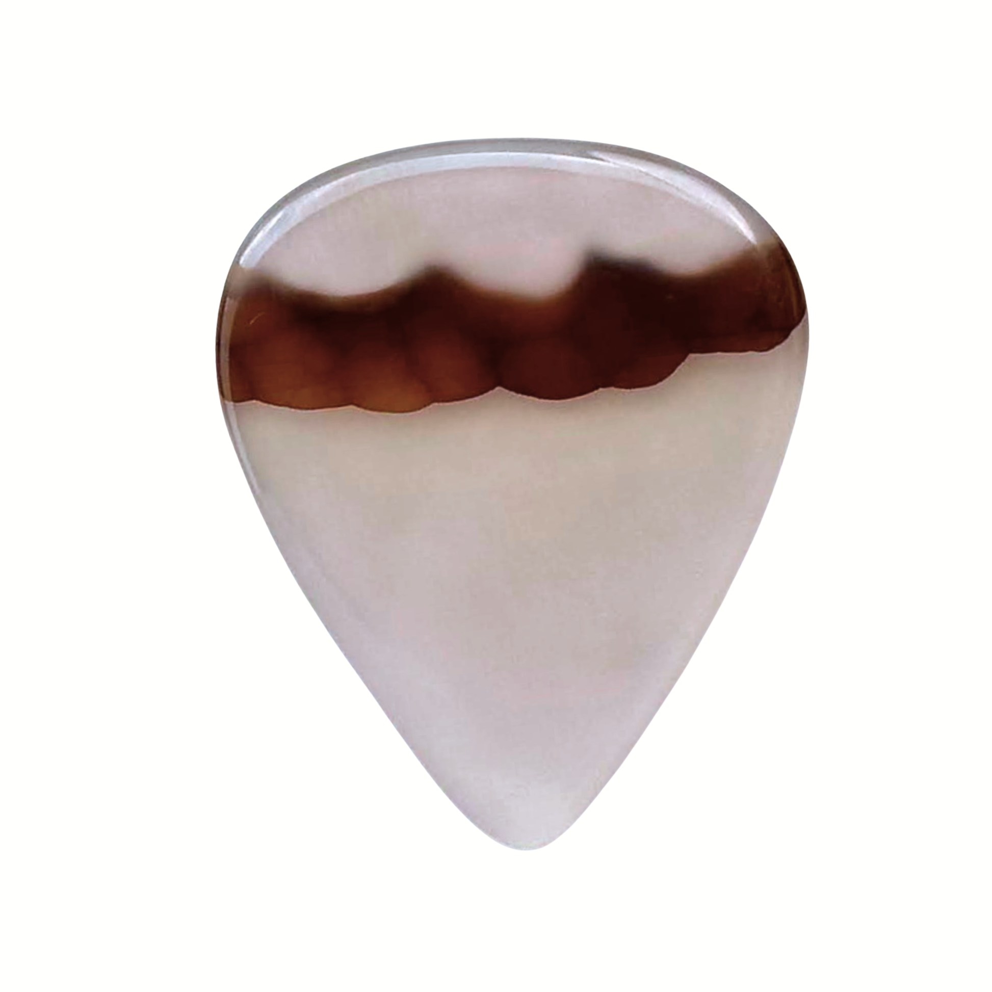 clear and brown stripe stone guitar pick