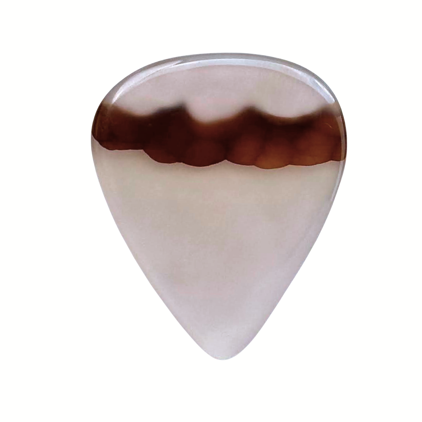 clear and brown stripe stone guitar pick