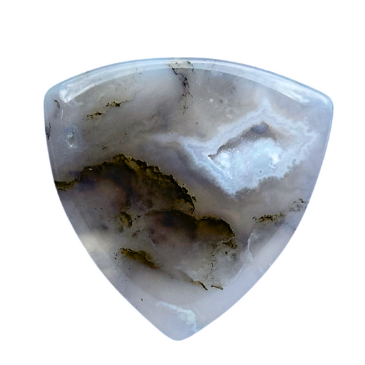 Druzy Plume Agate / Heavy stone bass pick / Bass pick / Collector Series