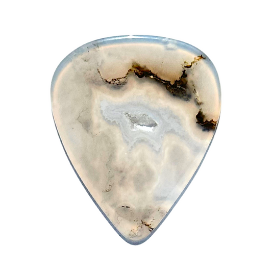 Druzy Plume Agate / Medium stone guitar pick / Collector Series