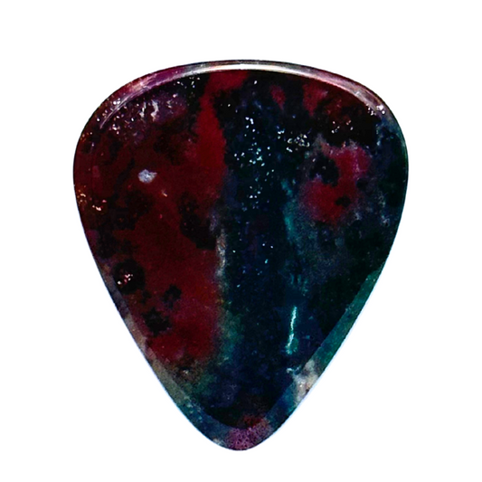 Bloodstone Jasper / Thin stone guitar pick / Acoustic Guitar Pick