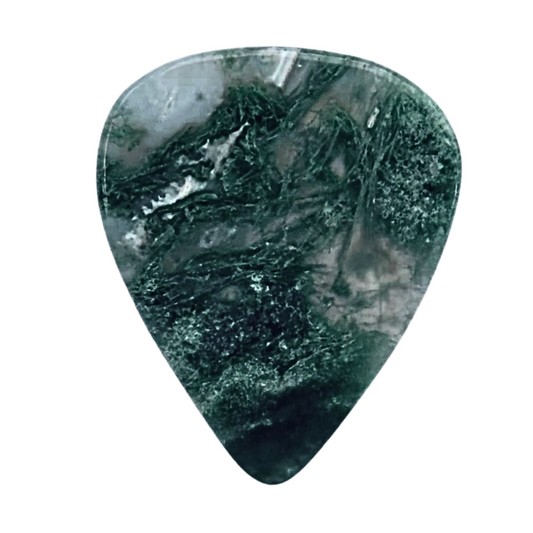 Green Moss Agate / Heavy stone guitar pick