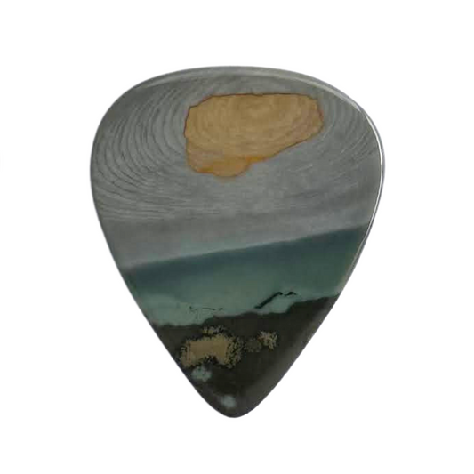 Landscape Jasper / Thin stone guitar pick / Acoustic guitar pick