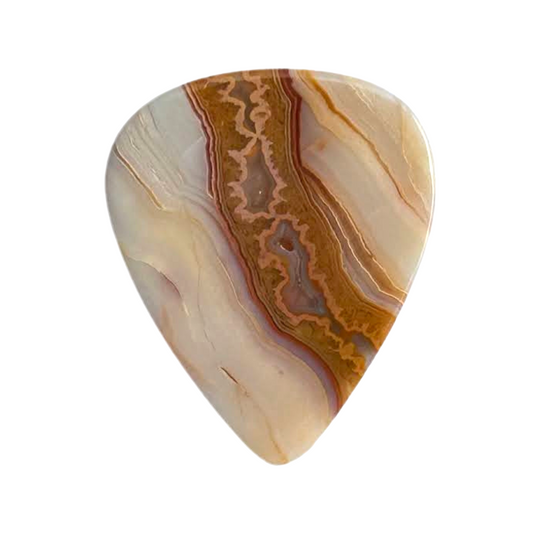 Crazy Lace Agate / Thin stone guitar pick / Acoustic Guitar Pick / Collector Series
