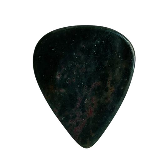 Bloodstone Jasper / Thin stone guitar pick / Acoustic guitar pick
