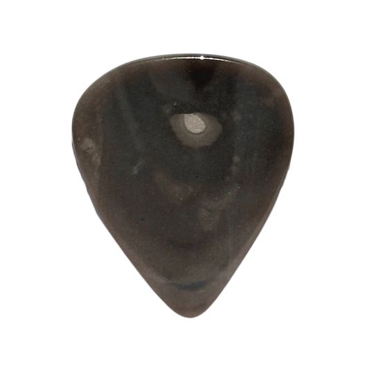 gray with white spot handmade stone guitar pick