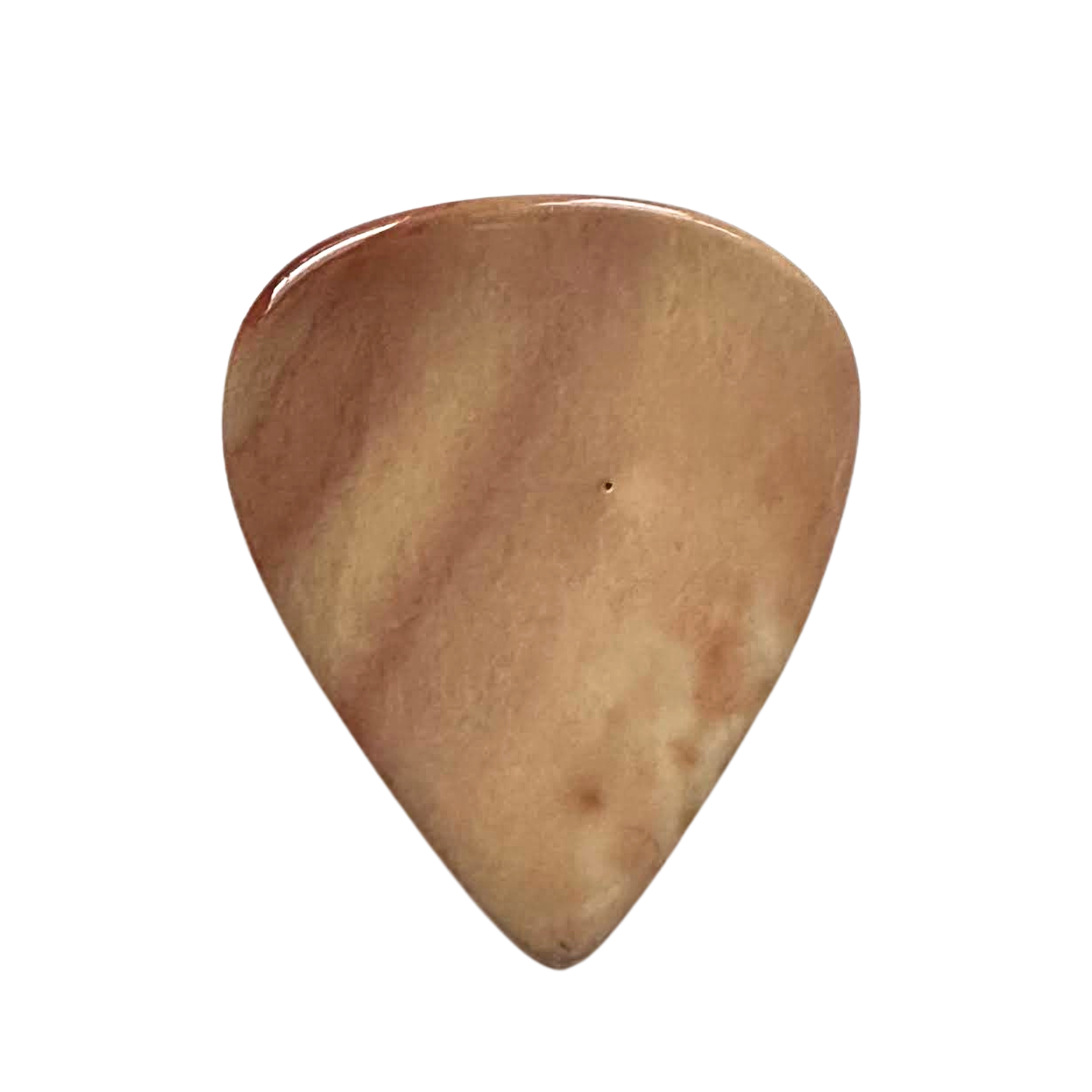 beige toned handmade stone guitar pick