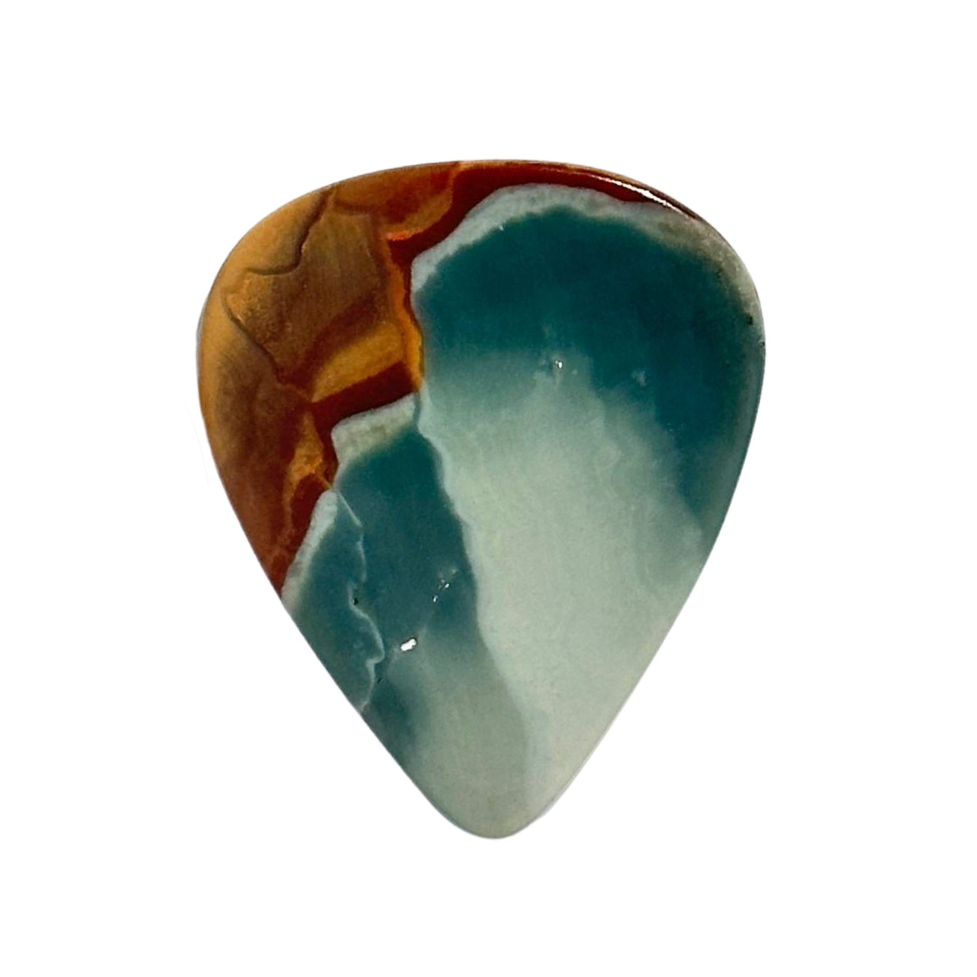 brown and blue gradient stone guitar pick