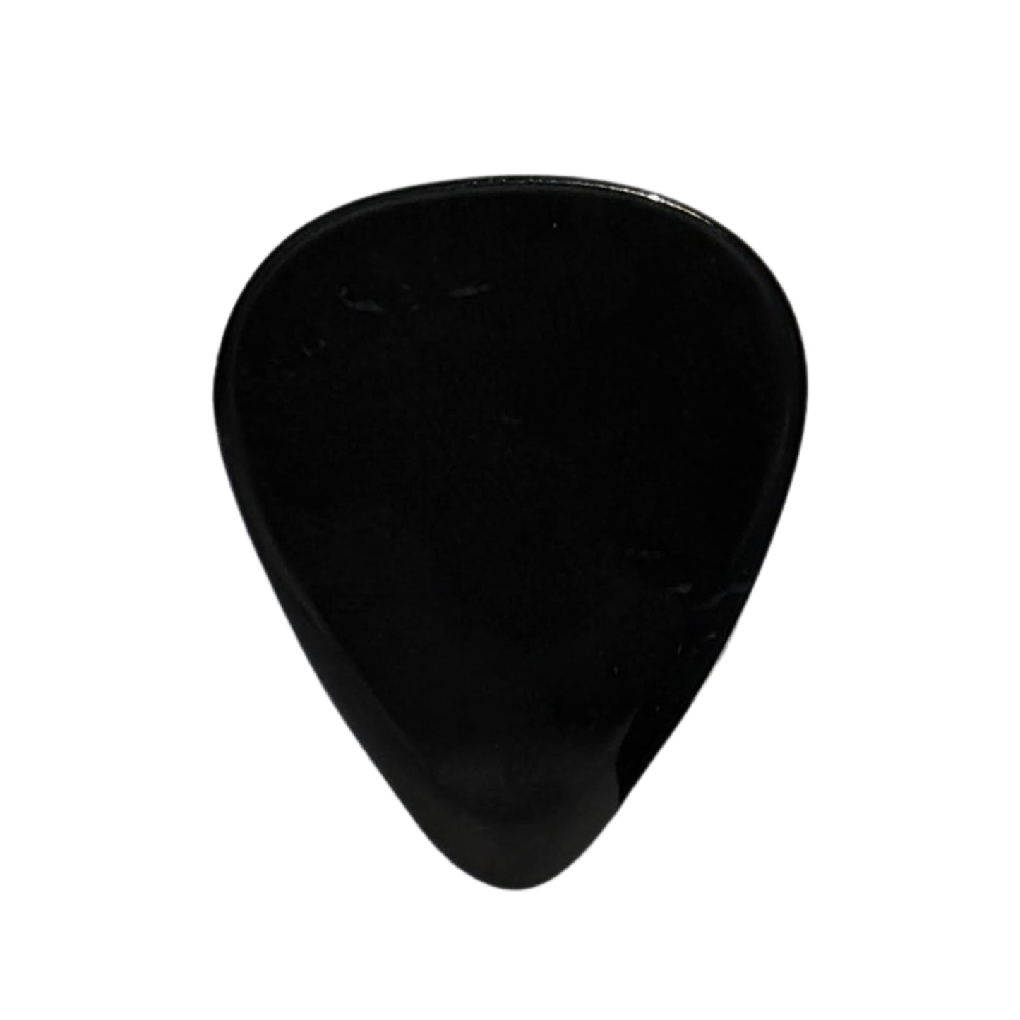 handmade black jade stone guitar pick on white background