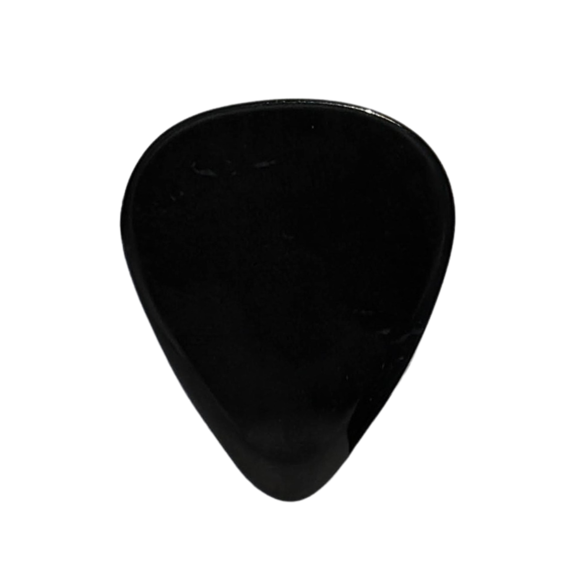 handmade black jade stone guitar pick on white background