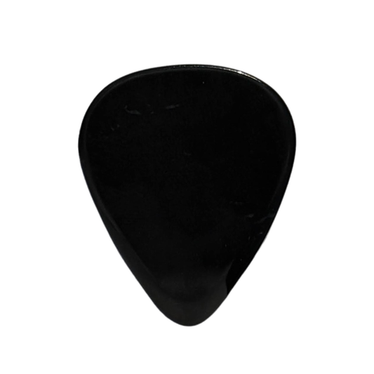 handmade black jade stone guitar pick on white background
