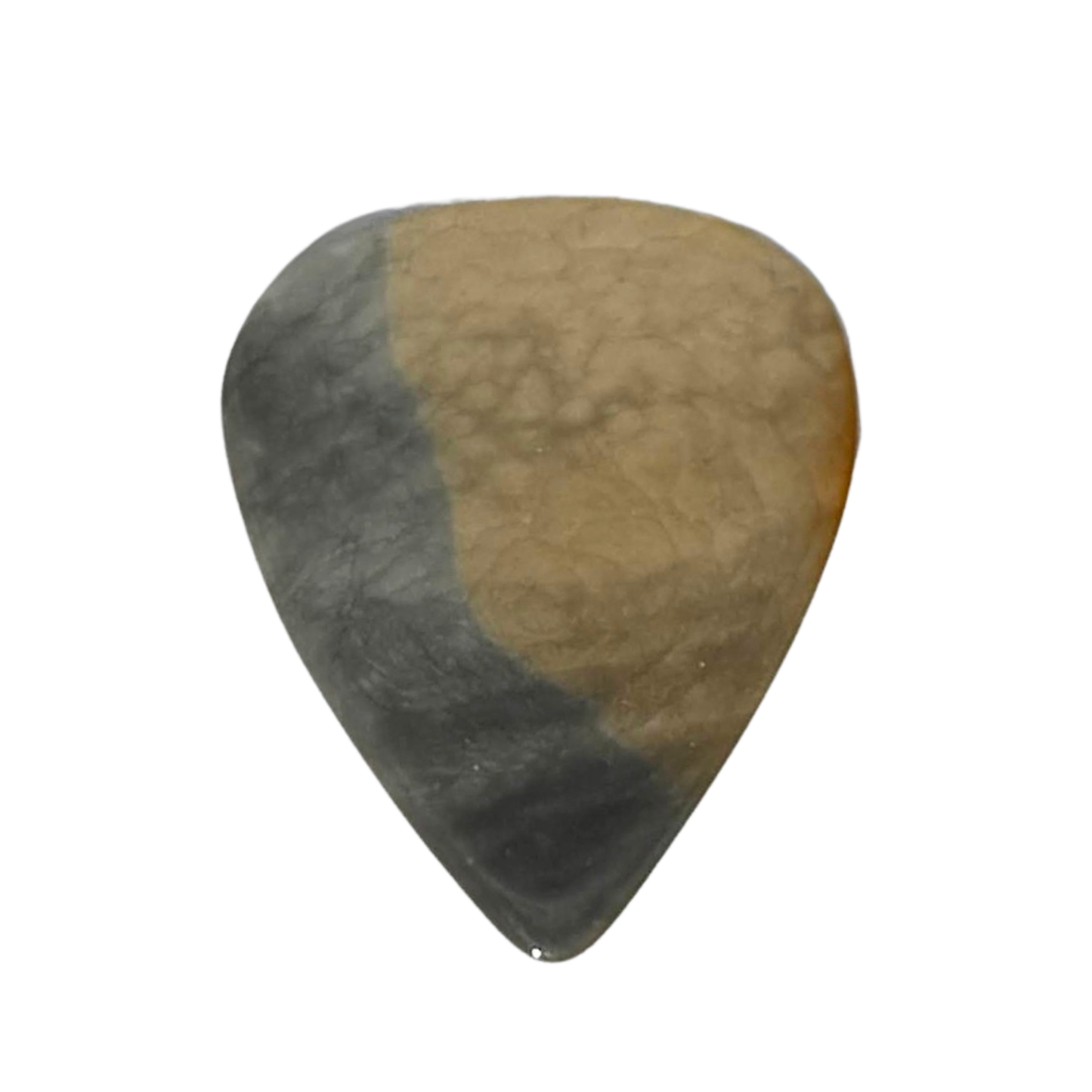 gray and beige handmade standard stone guitar pick