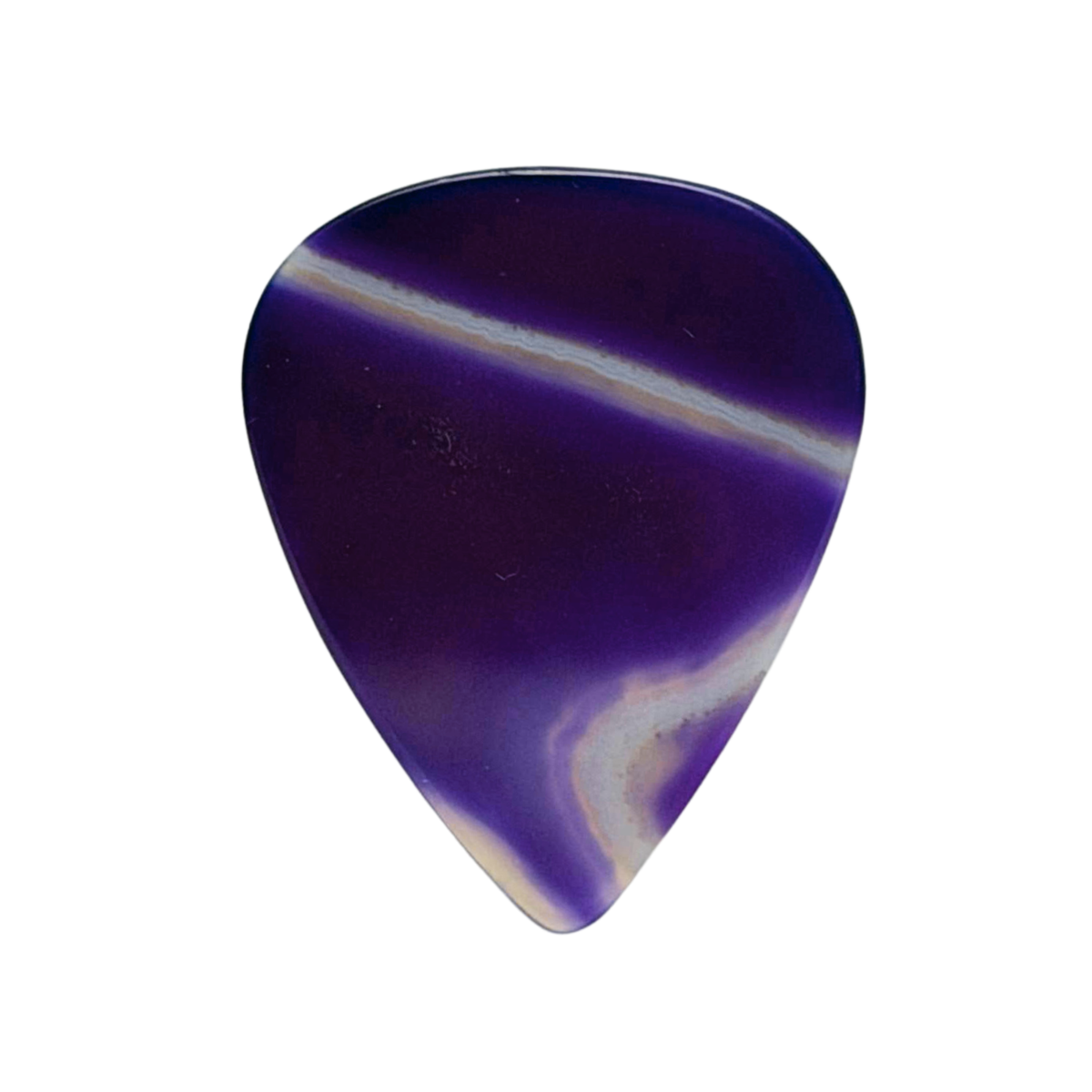 handmade purple and clear stone guitar pick