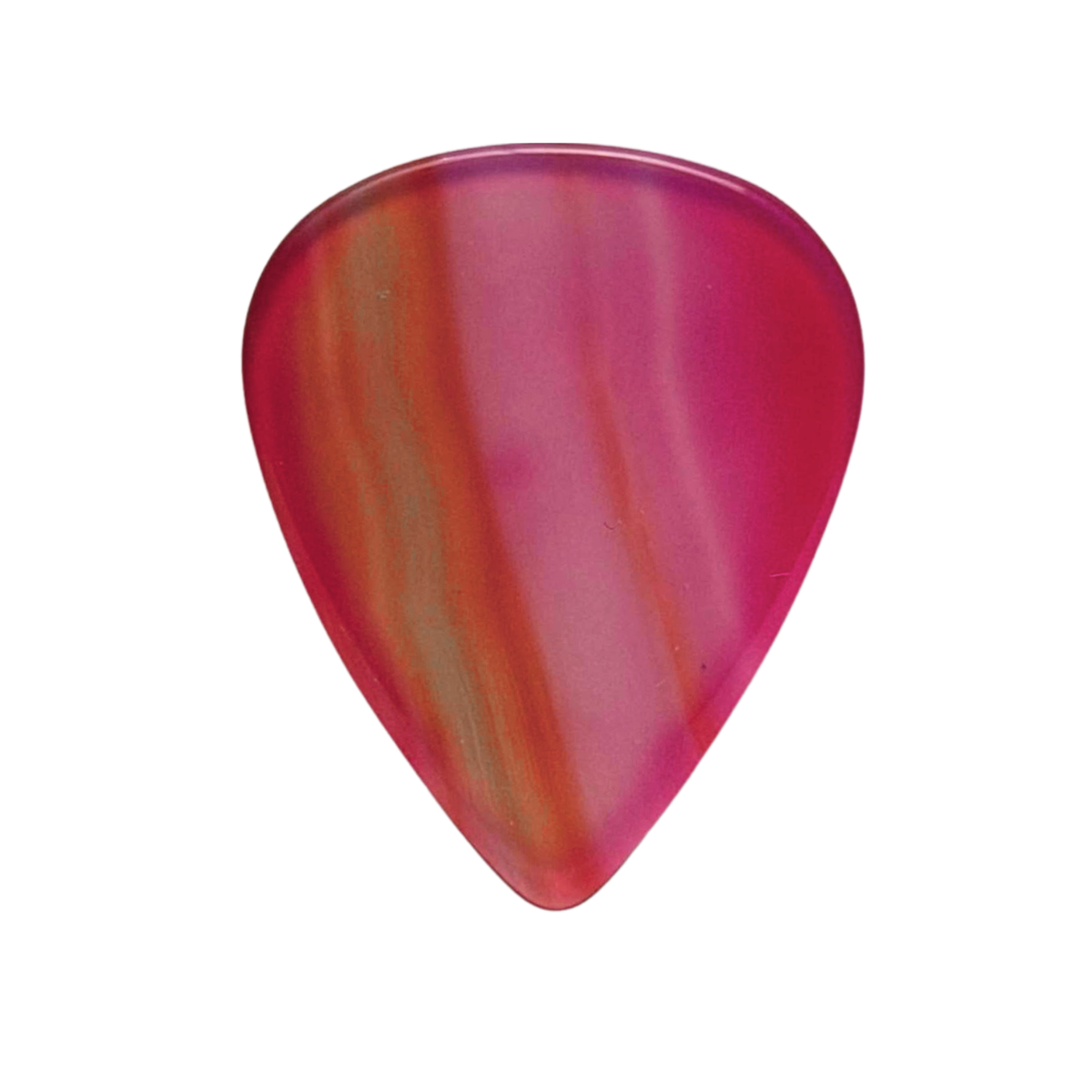 handmade pink striped stone guitar pick