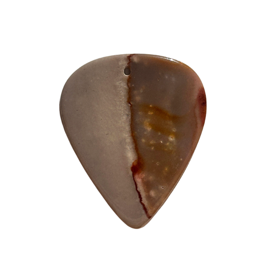 brown and beige stone guitar pick necklace