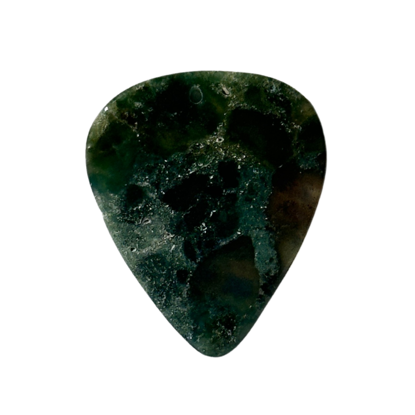 dark green stone guitar pick pendent