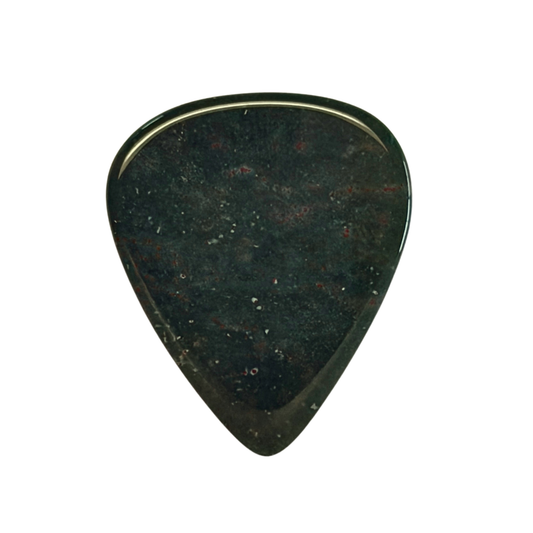 green with white speckles handmade stone guitar pick
