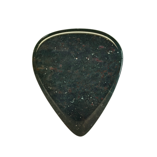 green with white speckles handmade stone guitar pick