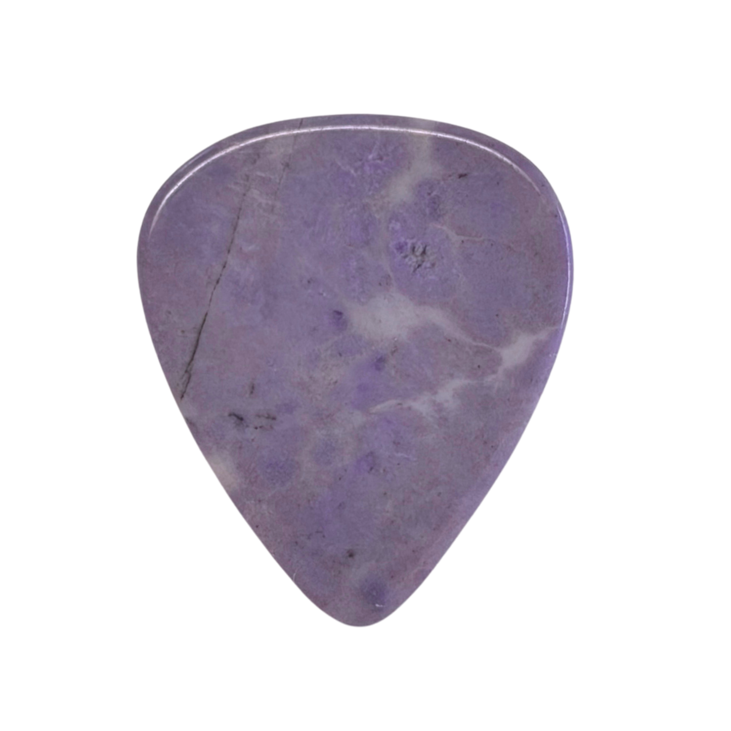 purple with white spots handmade stone guitar pick