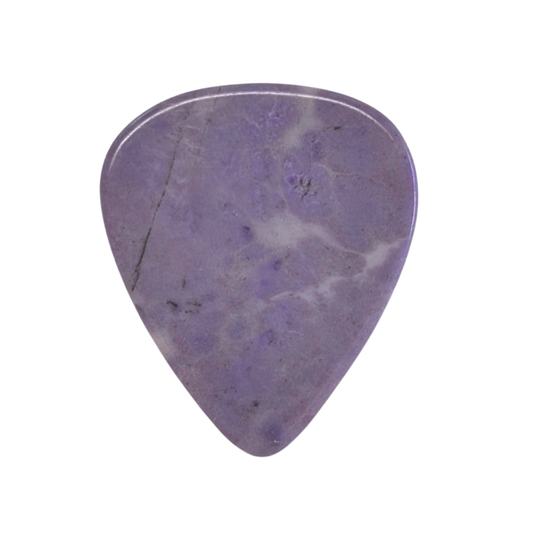 purple with white spots handmade stone guitar pick