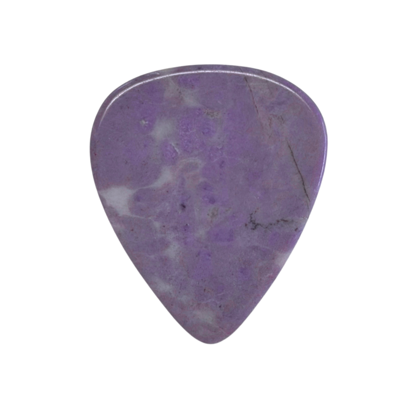purple with white spots handmade stone guitar pick