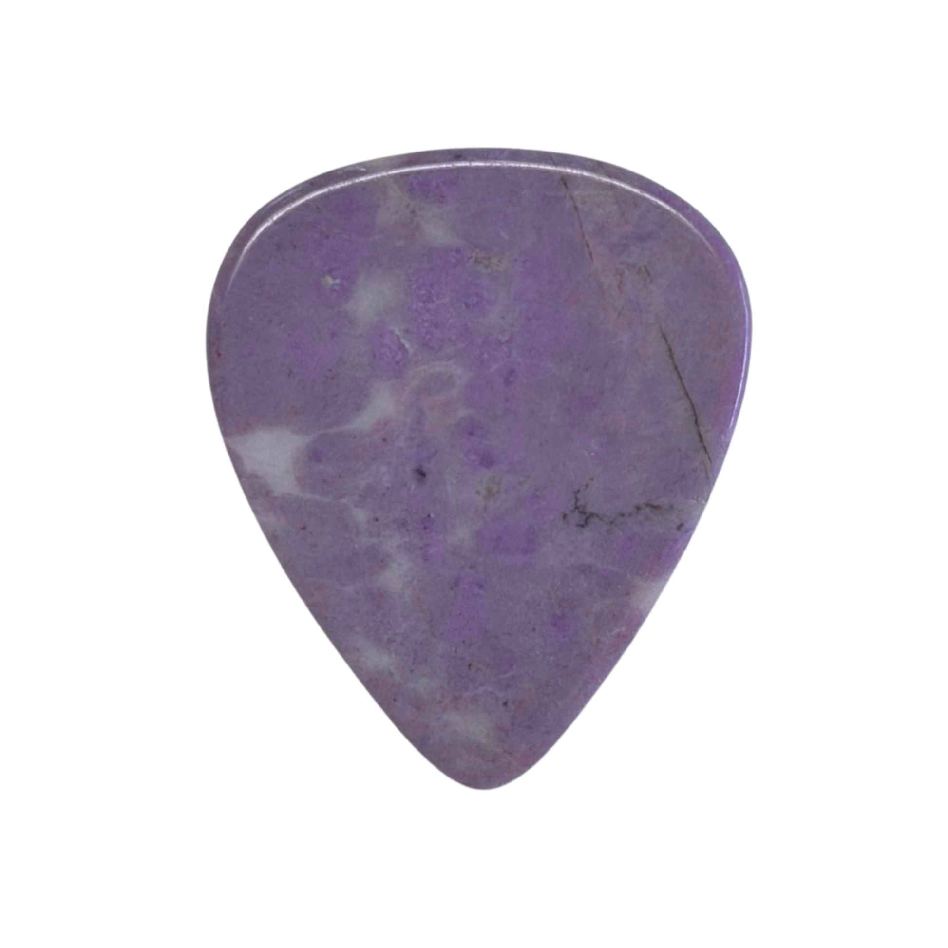 purple with white spots handmade stone guitar pick