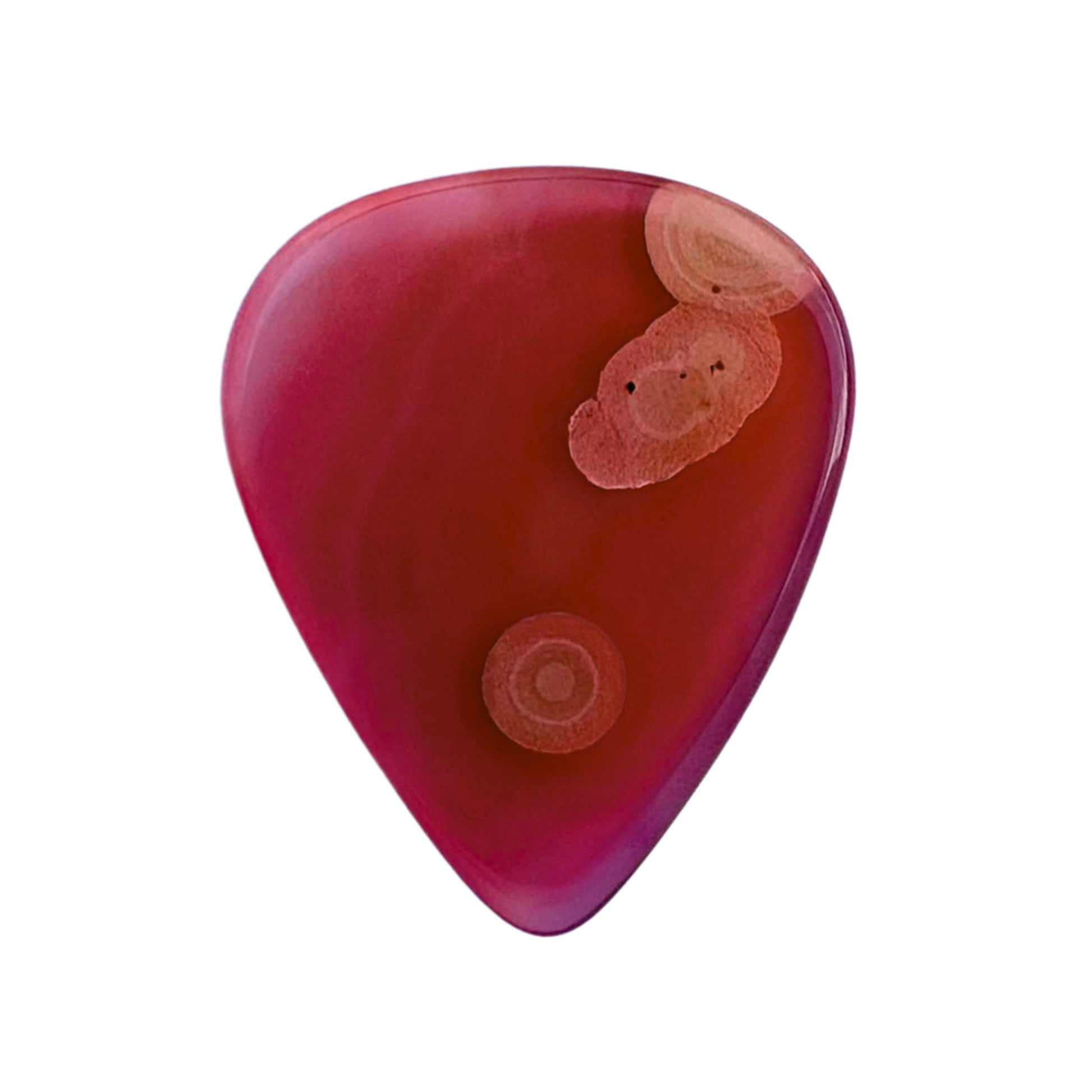 pink with beige spots handmade stone guitar pick