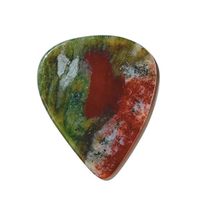 Bloodstone Jasper / Thin stone guitar pick / Acoustic Guitar Pick