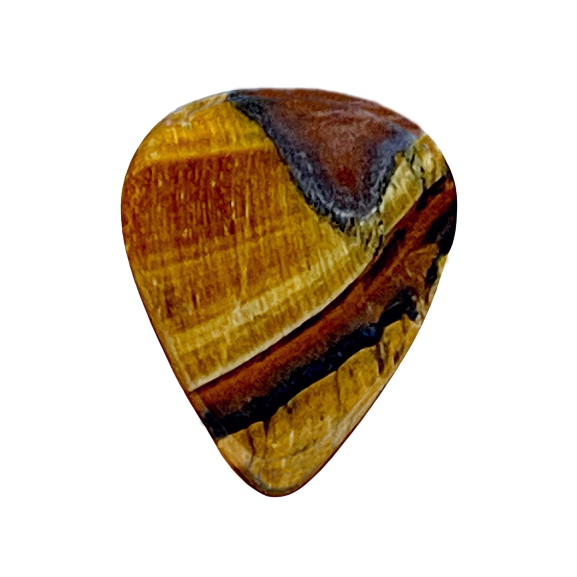 Tiger's Eye Medium standard stone guitar pick. Designer Series. Item #2305