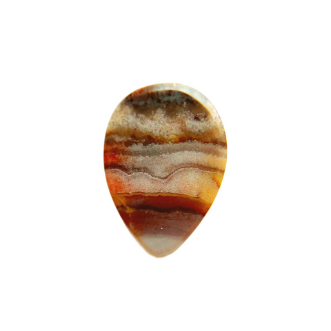 Serape Lace Agate Small Thin Teardrop stone guitar pick. Item # 4482.