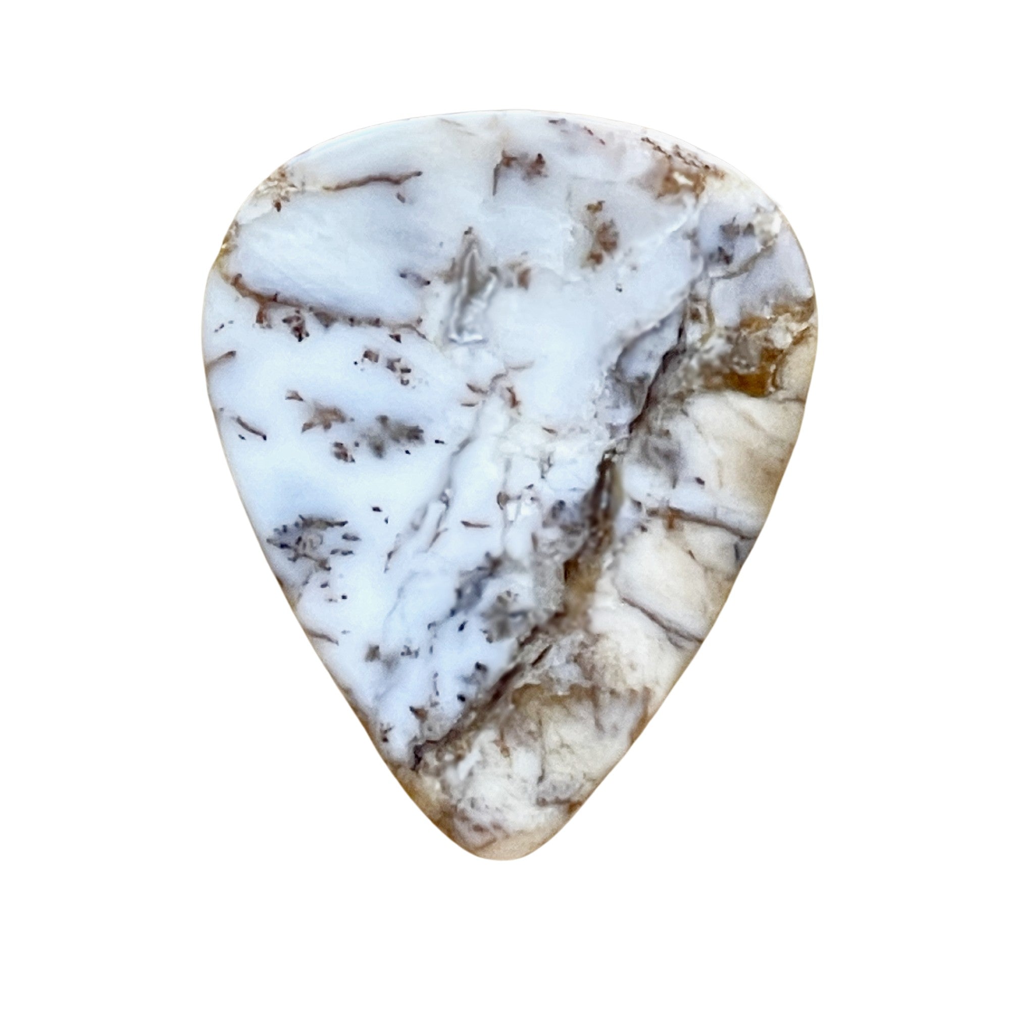 Dendritic Jasper Medium Standard Stone Guitar Pick 1.98 mm. Electric guitar pick. Item # 5225.